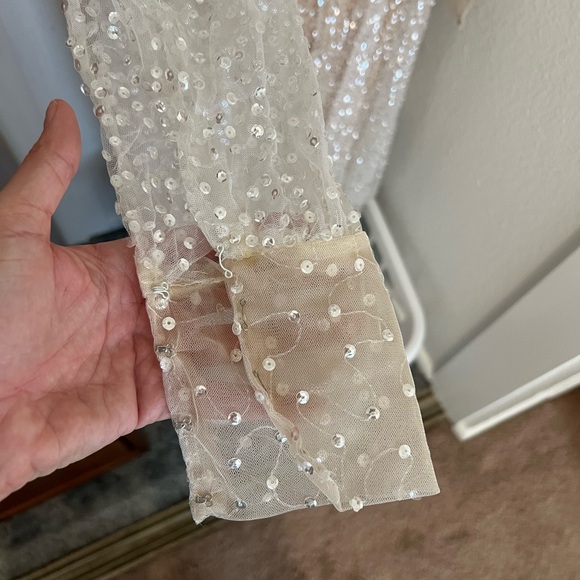 Anna Campbell Wedding Dress - Sydney Long Sleeve Sequin Evening Gown - Picture 7 of 13